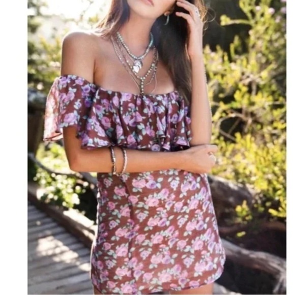Vanessa Mooney The Joelyn Floral Mini Dress size M - Picture 1 of 9